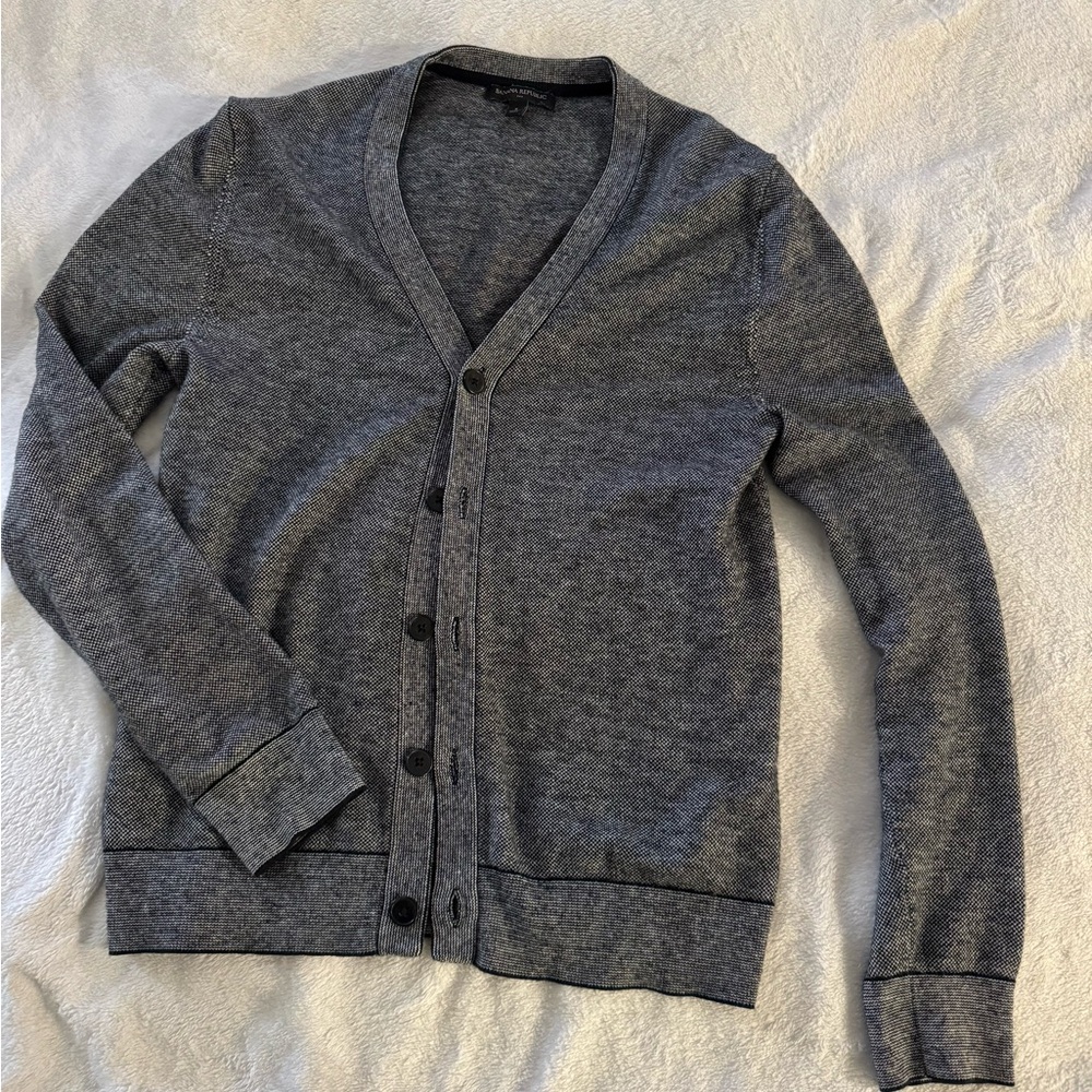 Banana Republic Gray Cardigan Sweater Classic V-Neck